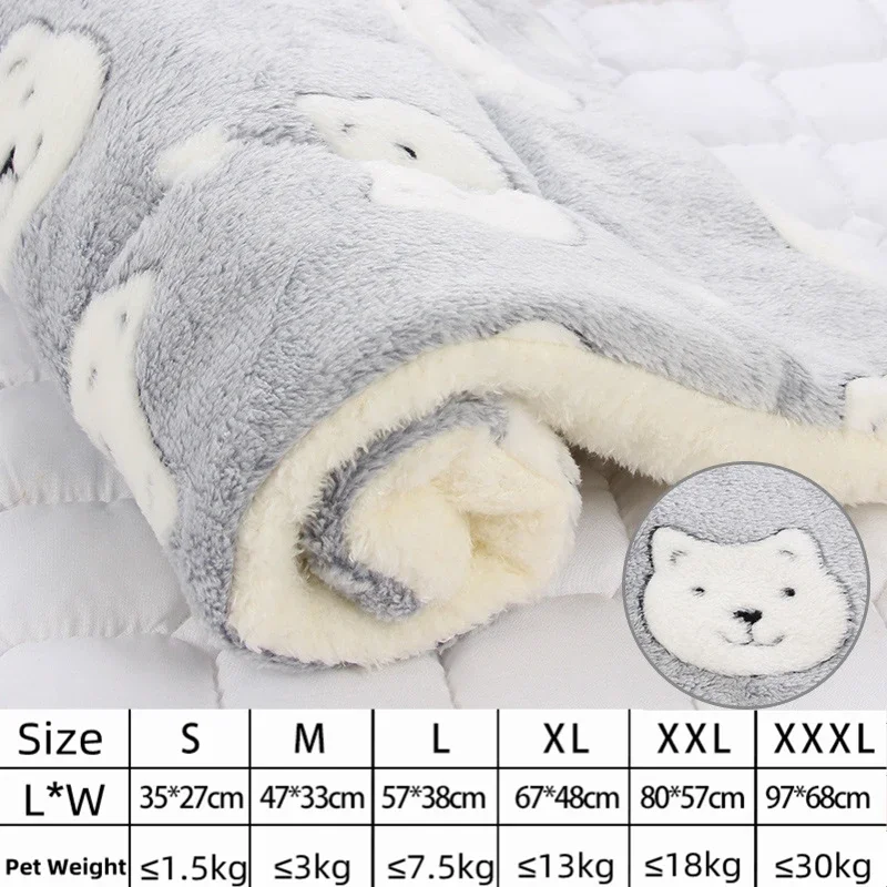 XS-3XL Warm Soft Pet Bed Mats Plush Pet Sleeping Mat for Dog Bed for Small Large Dogs Blanket Cat Bed Warm Cat Mat Cushion
