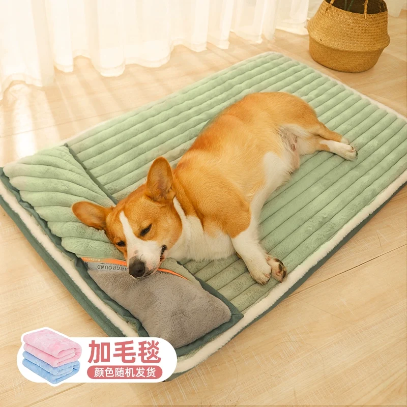 Dog Mat Dog Mattress Winter Warm Winter Anti-Bite Mattress for Sleeping Removable and Washable Kennel Mat for Pet