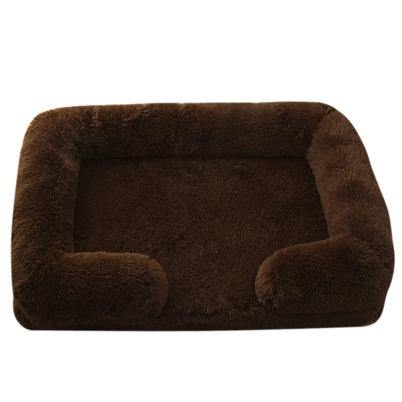 Winter Rectangular Large Dog Beds Washable Plush Fluffy Dog Cat Bed Mat Pet Cushion Big Medium Kennel House camas para perro