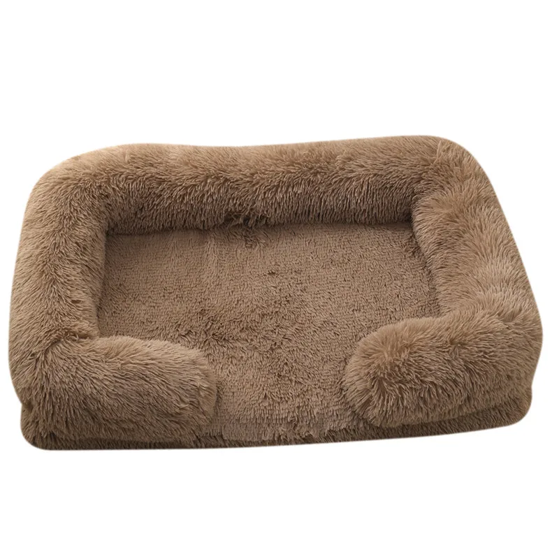 Winter Rectangular Large Dog Beds Washable Plush Fluffy Dog Cat Bed Mat Pet Cushion Big Medium Kennel House camas para perro