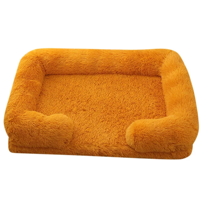 Winter Rectangular Large Dog Beds Washable Plush Fluffy Dog Cat Bed Mat Pet Cushion Big Medium Kennel House camas para perro