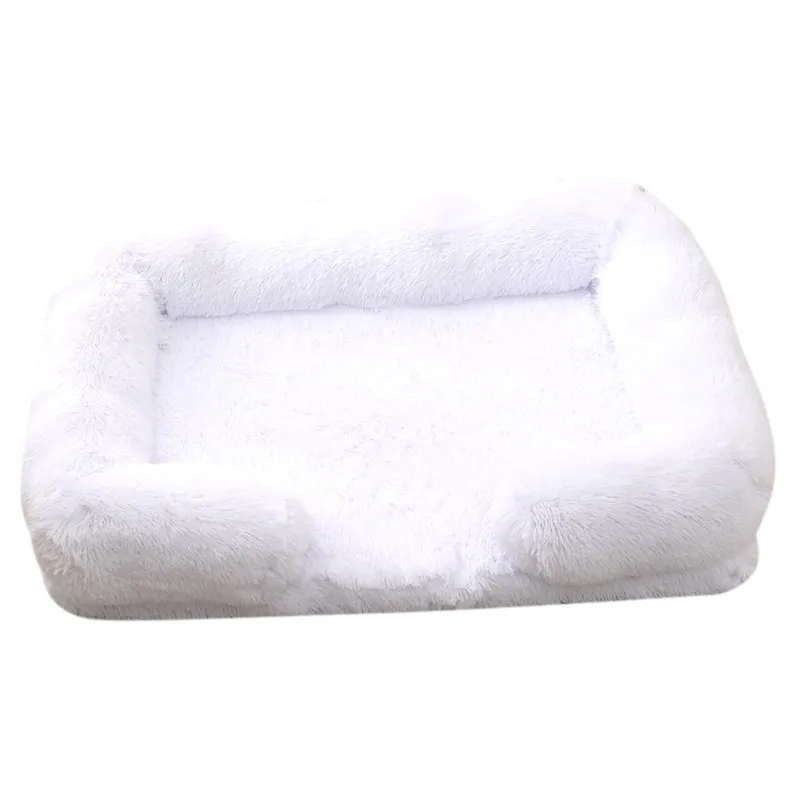 Winter Rectangular Large Dog Beds Washable Plush Fluffy Dog Cat Bed Mat Pet Cushion Big Medium Kennel House camas para perro