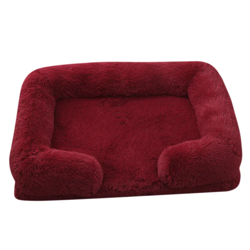 Winter Rectangular Large Dog Beds Washable Plush Fluffy Dog Cat Bed Mat Pet Cushion Big Medium Kennel House camas para perro