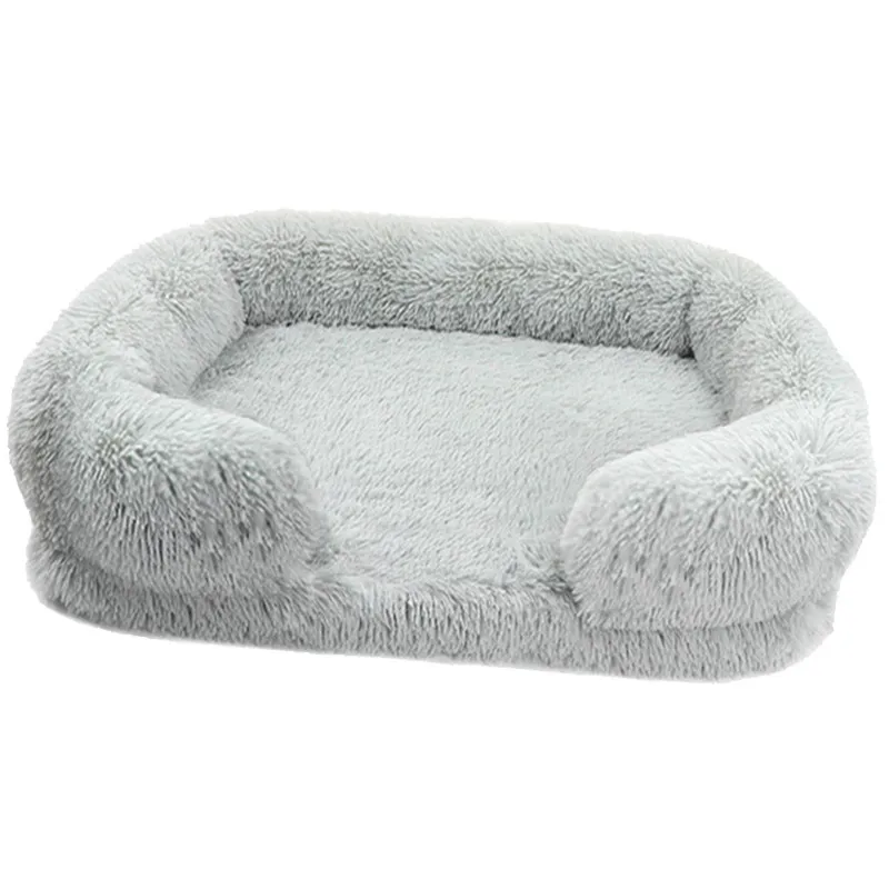 Winter Rectangular Large Dog Beds Washable Plush Fluffy Dog Cat Bed Mat Pet Cushion Big Medium Kennel House camas para perro