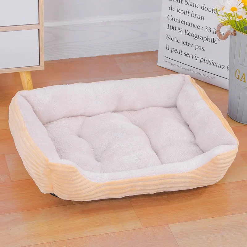 Bed for Dog Cat Pet Soft Square Plush Kennel Animals Accessories Dogs Basket Sofa Bed Larger Medium Puppy Pet Products Mattress