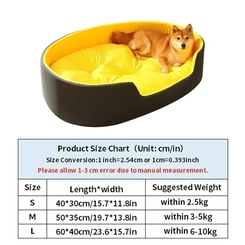 Double-Side Pet Dog Bed Anti Slip Cat Basket High Fence Dog House Pet Sleeping Cushion for Small Medium Large Dogs 강아지침대 perros