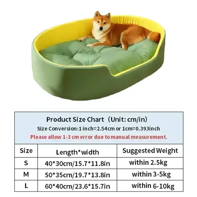 Double-Side Pet Dog Bed Anti Slip Cat Basket High Fence Dog House Pet Sleeping Cushion for Small Medium Large Dogs 강아지침대 perros