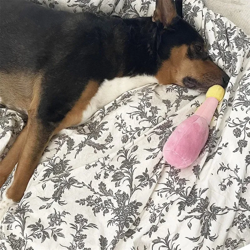 Pet Dog Toys Plush Chew Toy Soft Banana Bone Vegetable Fruit Squeaky Puppy Training Interactive Toy Bite-Resistant Pet Supplies