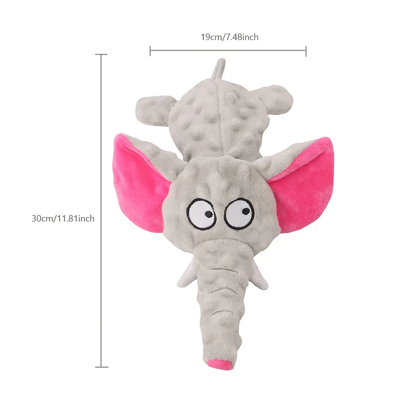 Cute Plush Toys Squeak Pet Elephant Plush Shell Durable Toy Dog Chew Squeaky Interactive Dog Toy Funny Pet Supplies No Filling