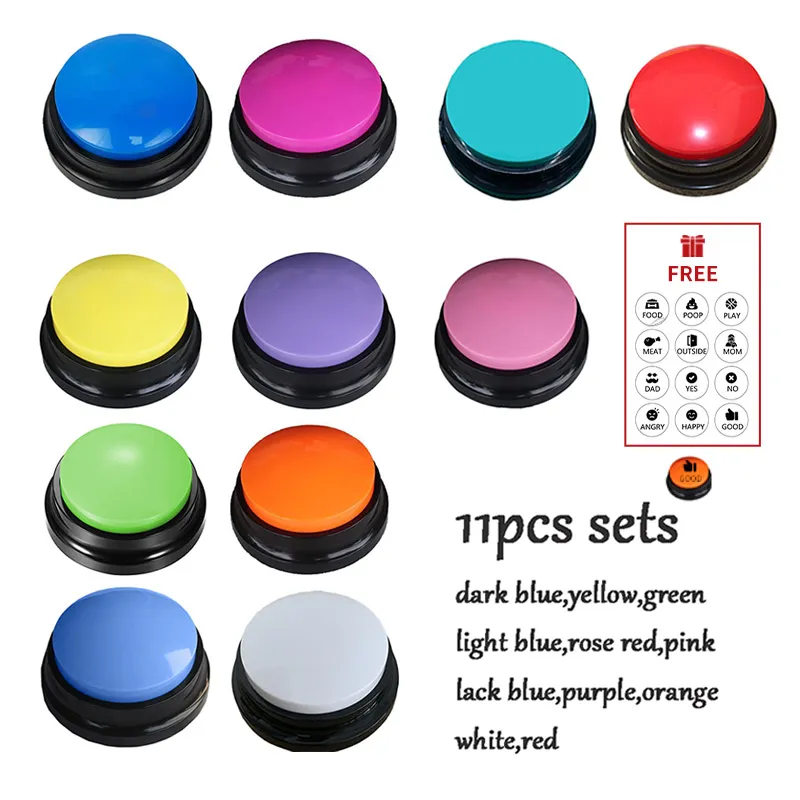 Voice Recording Button Pet Toys Dog Buttons for Communication Pet Training Buzzer Recordable Talking Button Intelligence Toy