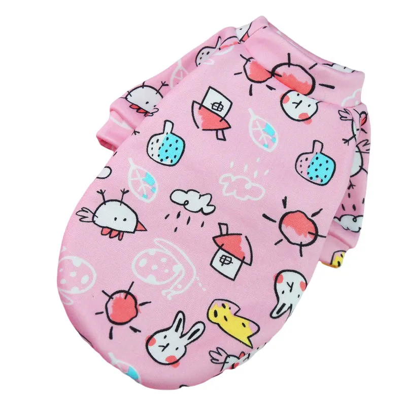 Cartoon Dog Vest Winter Warm Pet Clothes for Small Dogs Chihuahua French Bulldog Pug Sweatshirt Puppy Cats Coat Yorkie Clothing