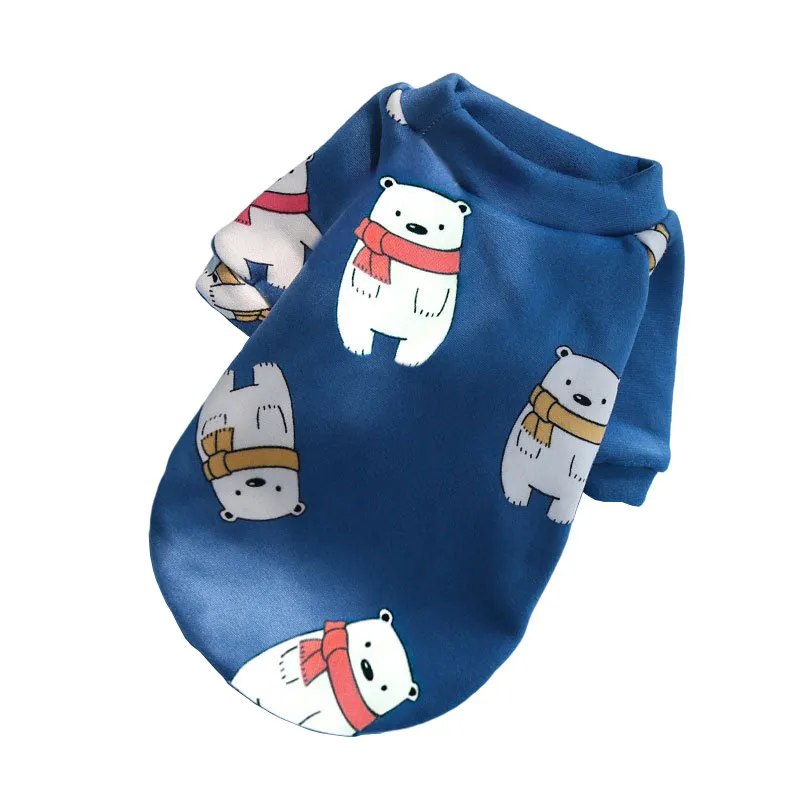 Cartoon Dog Vest Winter Warm Pet Clothes for Small Dogs Chihuahua French Bulldog Pug Sweatshirt Puppy Cats Coat Yorkie Clothing
