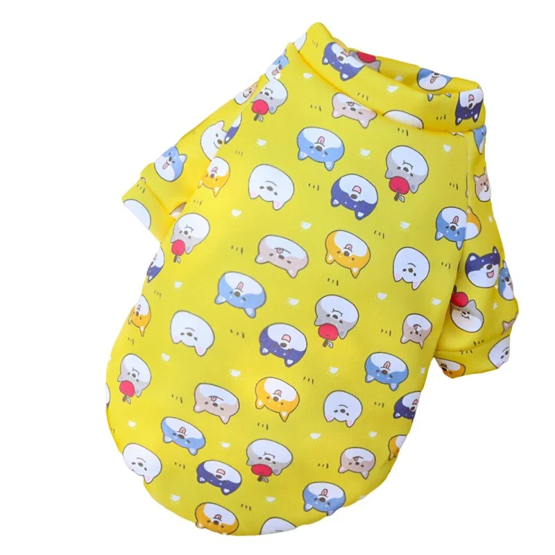 Cartoon Dog Vest Winter Warm Pet Clothes for Small Dogs Chihuahua French Bulldog Pug Sweatshirt Puppy Cats Coat Yorkie Clothing