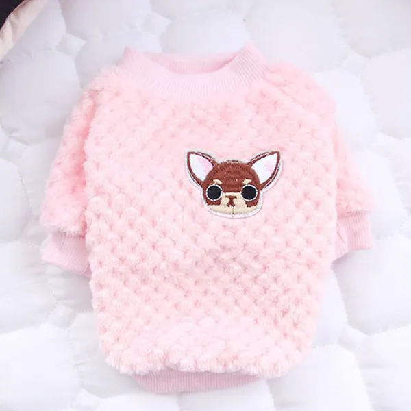 Warm Fleece Pet Clothes Cute Fruit Print Coat Small Medium Dog Cat Shirt Jacket Teddy French Bulldog Chihuahua Winter Outfit