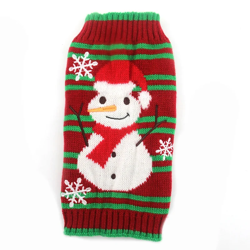 Warm Pet Clothes for Small Medium Dogs Winter Dog Sweater Christmas Pet Clothing Knitted Costume Coat Cartoon Striped Clothes