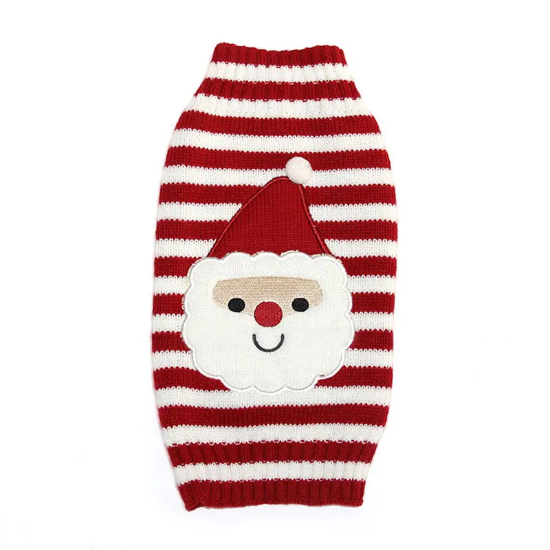 Warm Pet Clothes for Small Medium Dogs Winter Dog Sweater Christmas Pet Clothing Knitted Costume Coat Cartoon Striped Clothes