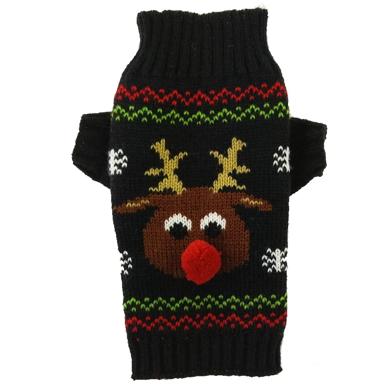 Warm Pet Clothes for Small Medium Dogs Winter Dog Sweater Christmas Pet Clothing Knitted Costume Coat Cartoon Striped Clothes