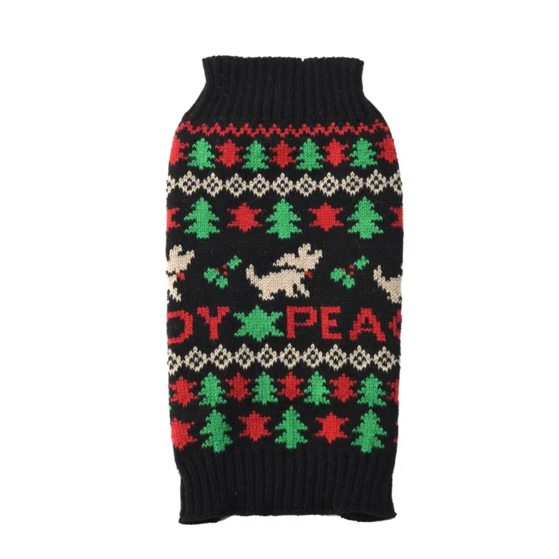 Warm Pet Clothes for Small Medium Dogs Winter Dog Sweater Christmas Pet Clothing Knitted Costume Coat Cartoon Striped Clothes