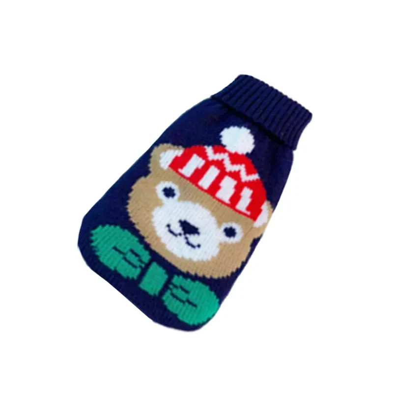 Cartoon Puppy Dog Sweater Winter Warm Clothing for Small Dogs Christmas Costume Chihuahua Coat Knitting Crochet Cloth Jersey