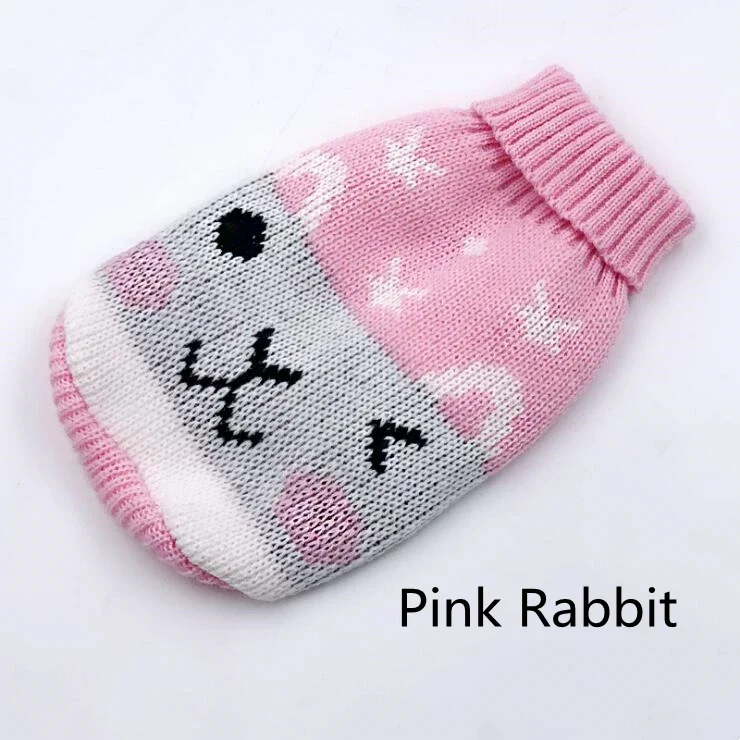 Cartoon Puppy Dog Sweater Winter Warm Clothing for Small Dogs Christmas Costume Chihuahua Coat Knitting Crochet Cloth Jersey