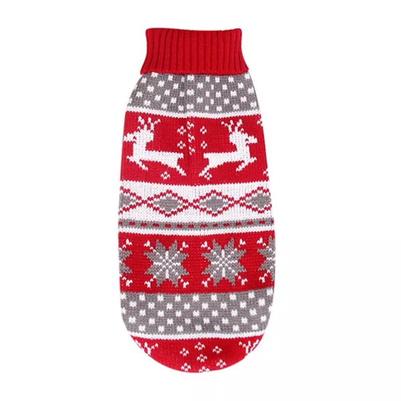 Large Dog Christmas Sweater Thick Warm Knitted Turtleneck Knitwear Winter Dog Clothes for Small Medium Big Dogs Golden Retriever