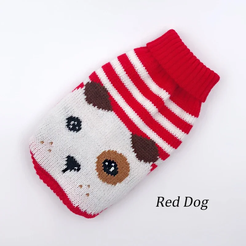 Warm Pet Clothes for Small Medium Dogs Winter Christmas Dogs Sweater Pet Clothing Knitting Costume Coat Cartoon Print Clothes