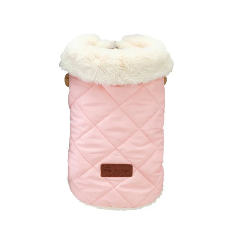Warm Dog Cat Clothes Winter Fur Collar Small Dogs Puppy Coat Thick Cotton Pet Jacket Outfits Clothes for Small Dog Pug Chihuahua