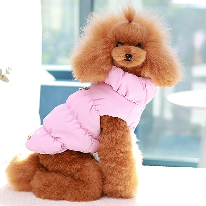 Padded Puppy Cat Clothes With D Rings Winter Warm Dog Jacket for Small Dogs Chihuahua Vest French Bulldog Coat Yorkie Outfits