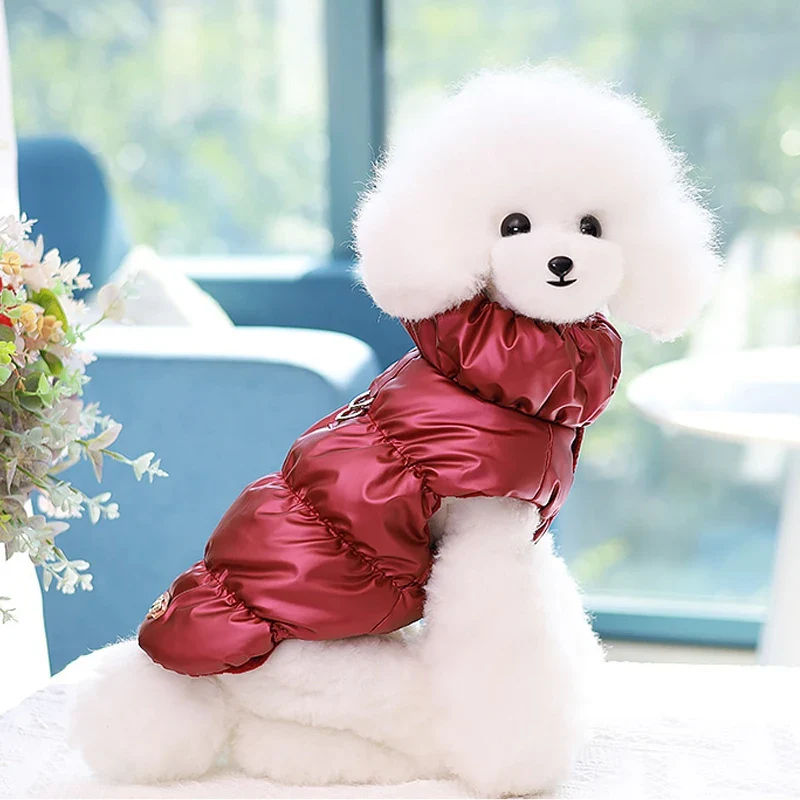 Padded Puppy Cat Clothes With D Rings Winter Warm Dog Jacket for Small Dogs Chihuahua Vest French Bulldog Coat Yorkie Outfits