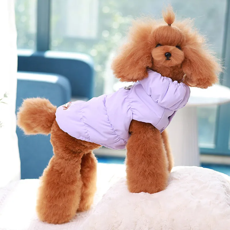 Padded Puppy Cat Clothes With D Rings Winter Warm Dog Jacket for Small Dogs Chihuahua Vest French Bulldog Coat Yorkie Outfits