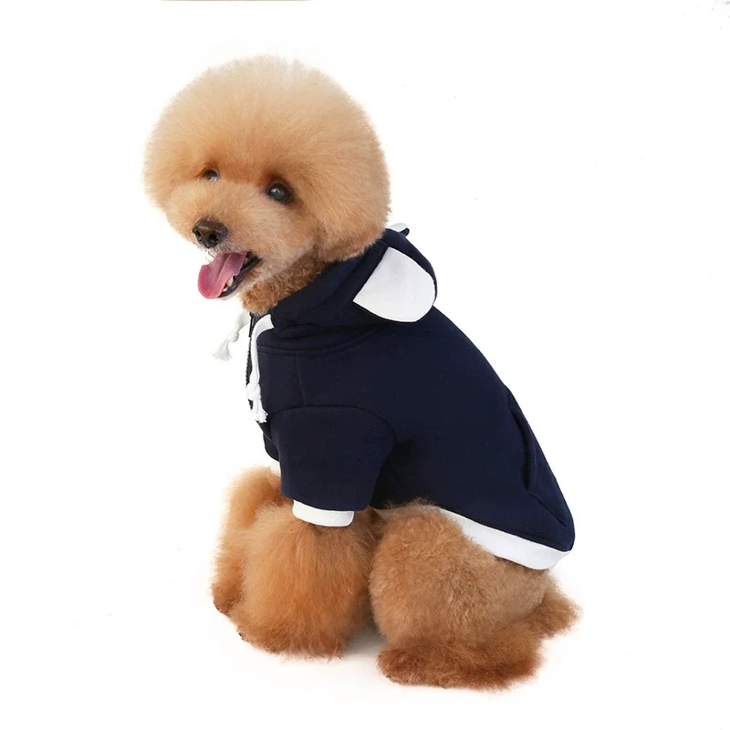 Pet Sweatshirt Jarre Aero Bull Hooded Autumn and Winter Clothes Teddy Bichon Schnauzer Small Size Dogs Woolen Cotton Heattech Dog Clothes