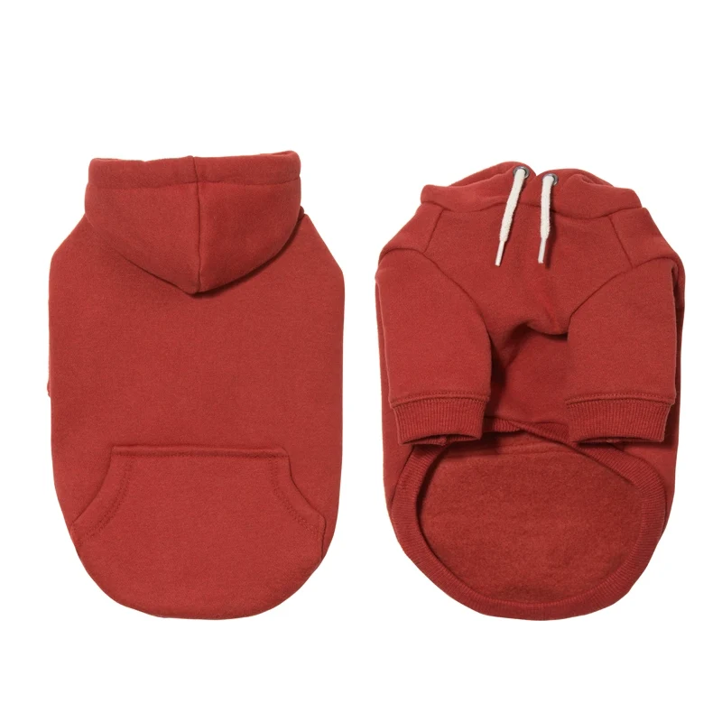 Sniff Pet Dog Cat Autumn and Winter Clothes Teddy Small Size Dogs Fleece Hooded Solid Color Casual Sweatshirt New