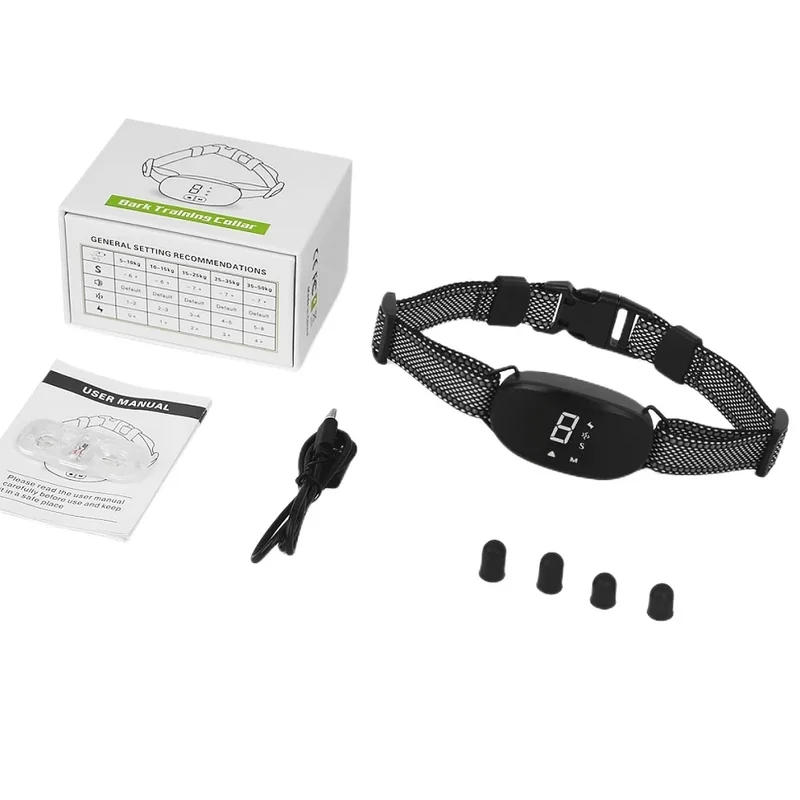 Bark Collar Rechargeable Anti Barking IP67 Electric Shock Collars Waterproof Training Collar for Small and Medium Dogs