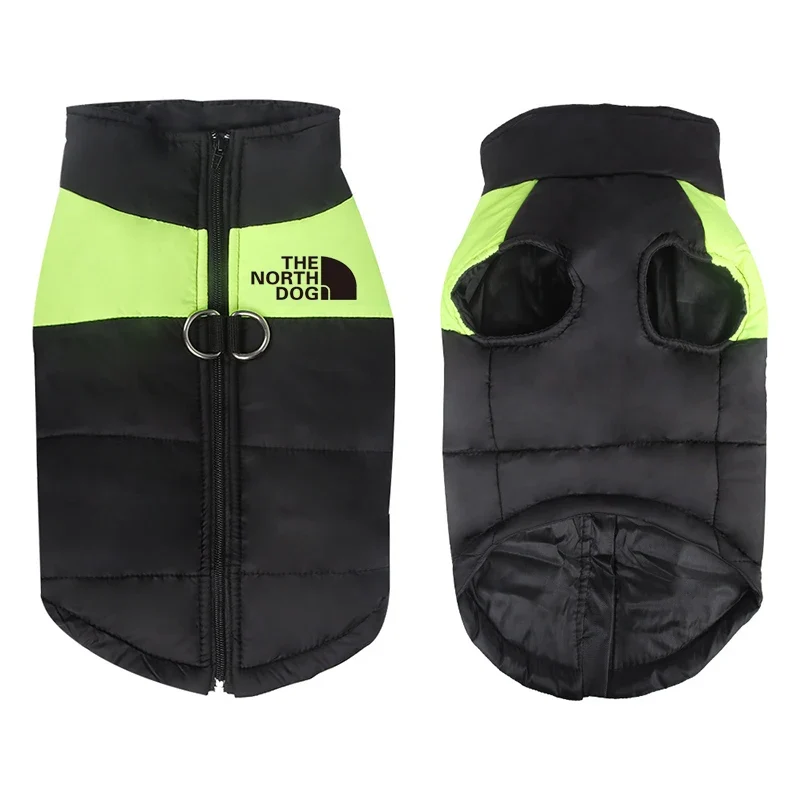 8 Size S-5XL Winter Dog Clothes For Pet Waterproof Warm Large Dog Vest Cat Puppy Ski Coats Jackets Green/Red/Blue/Pink