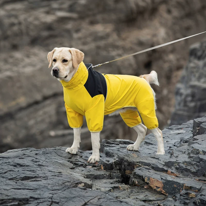 Dog Raincoat Medium Large Dog Special Shiba Inu Poncho Four-Corner Waterproof All-Inclusive Pet Autumn and Winter Shell Jacket Clothing