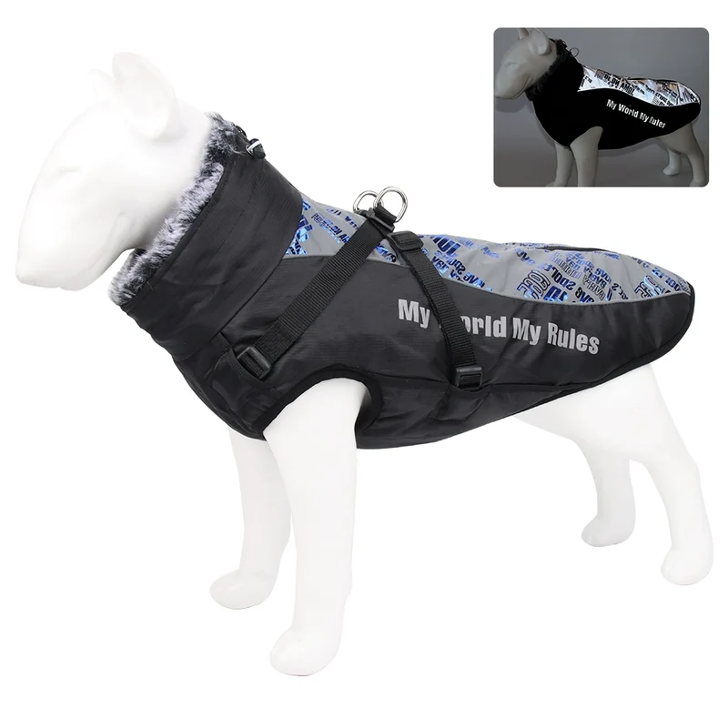 Autumn and Winter Large Dog Clothes Warm Reflective Dog Thickened Dog Shell Jacket Golden Retriever Labrador Medium and Large Pet Coat
