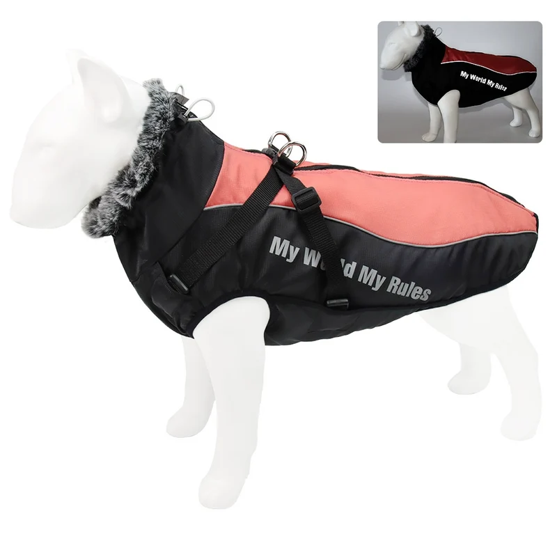 Autumn and Winter Large Dog Clothes Warm Reflective Dog Thickened Dog Shell Jacket Golden Retriever Labrador Medium and Large Pet Coat