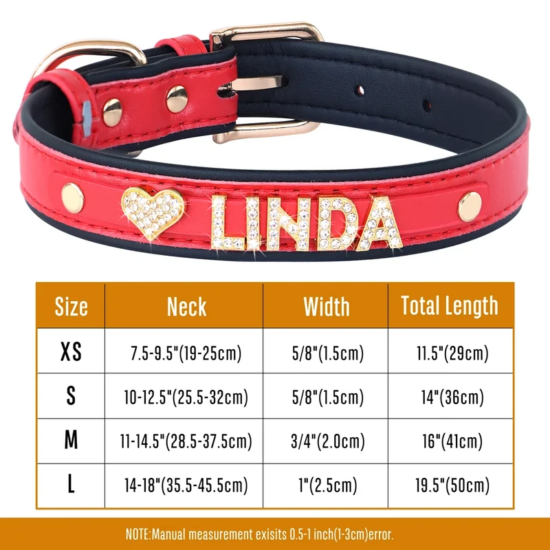 Personalized Small Dogs Chihuahua Collar Bling Rhinestone Dog Collars Free Custom Pet Dogs Cats Name Charms Pet Accessories