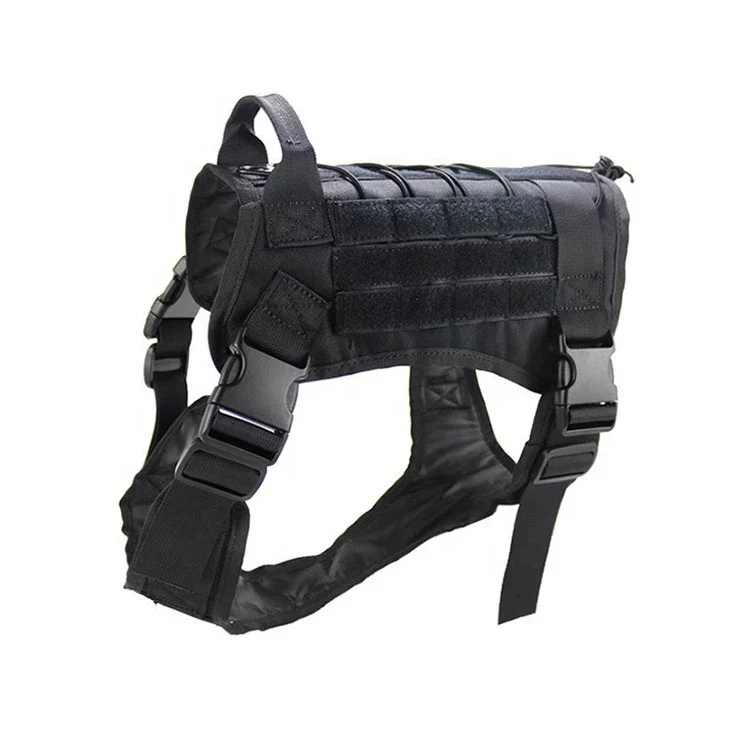 Labrador Border Collie Husky German Shepherd Black Back Malinois Dog Tactical Vest Chest Strap Hand Holding Rope Large Dog