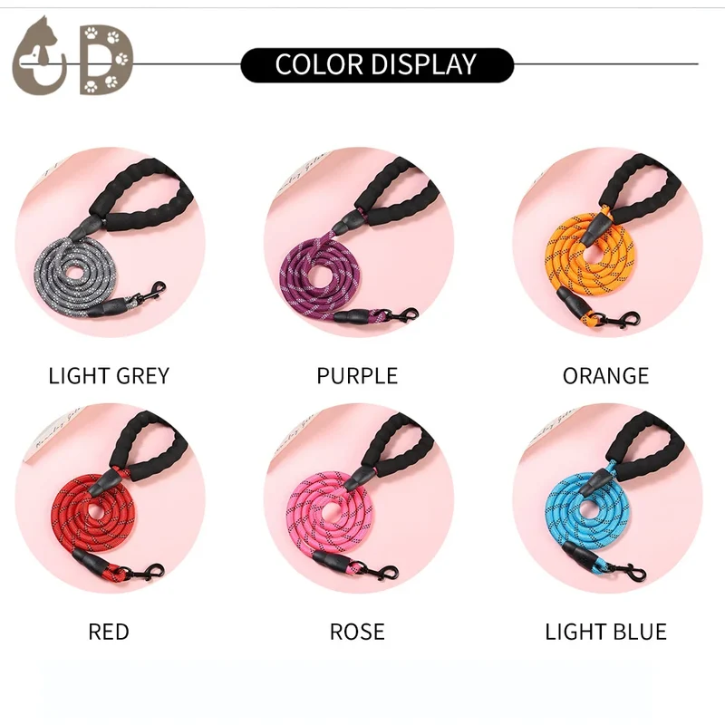 Dog Leash 120/150/200/300cm Nylon Pet Leashes Reflective Dog Leash For Medium Small Large Dog Leashes Ropes Pet Accessories