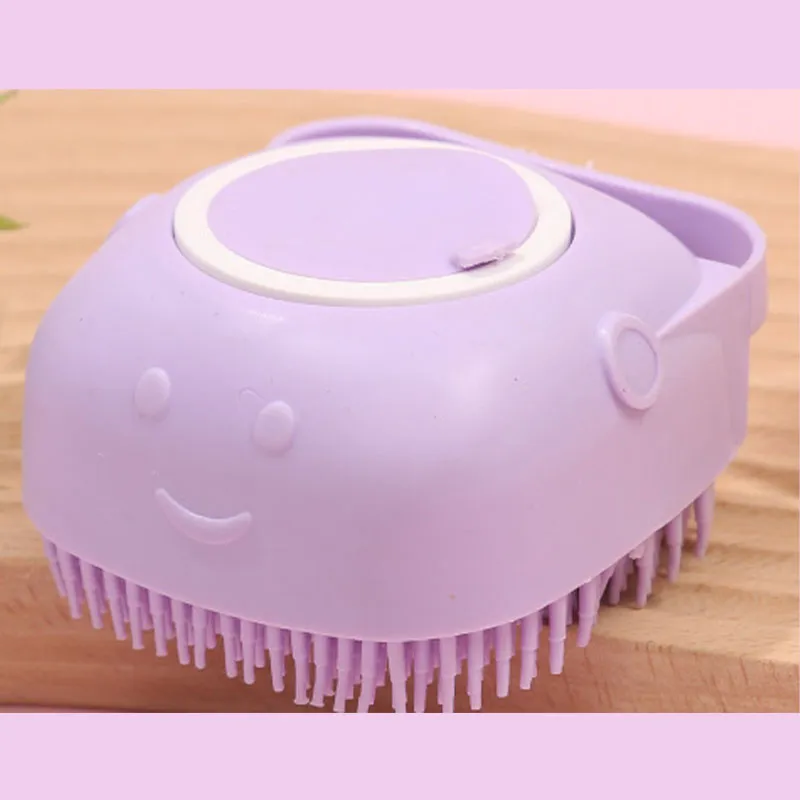 Bathroom Dog Bath Brush Massage Gloves Soft Safety Silicone Comb with Shampoo Box Pet Dog Brush