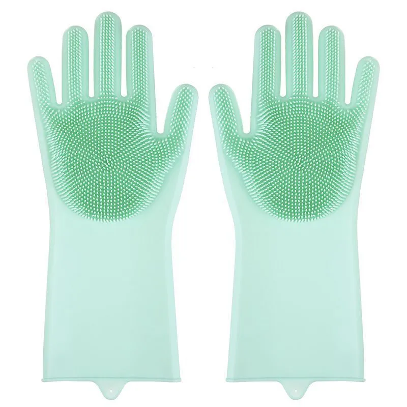 Pet Grooming Cleaning Gloves Dog Cat Bathing Shampoo Glove Scrubber Magic Dishwashing Cleanner Sponge Silicon Hair Removal Glove