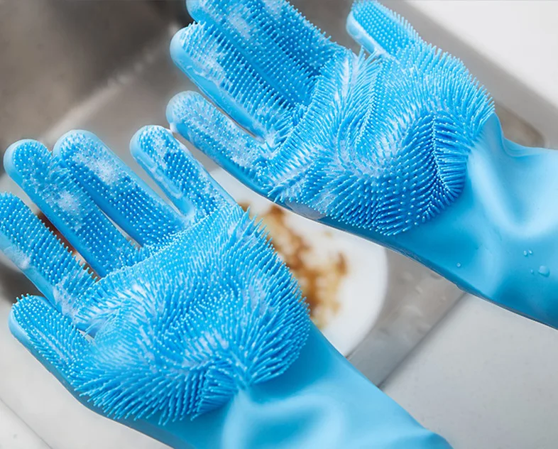 Pet Grooming Cleaning Gloves Dog Cat Bathing Shampoo Glove Scrubber Magic Dishwashing Cleanner Sponge Silicon Hair Removal Glove