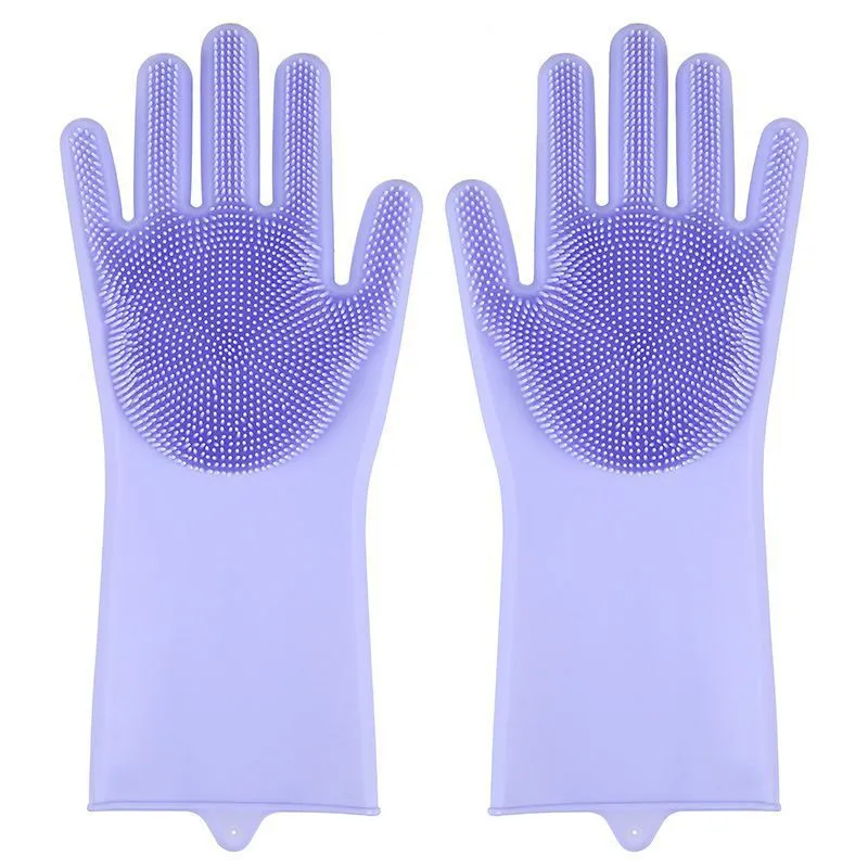 Pet Grooming Cleaning Gloves Dog Cat Bathing Shampoo Glove Scrubber Magic Dishwashing Cleanner Sponge Silicon Hair Removal Glove