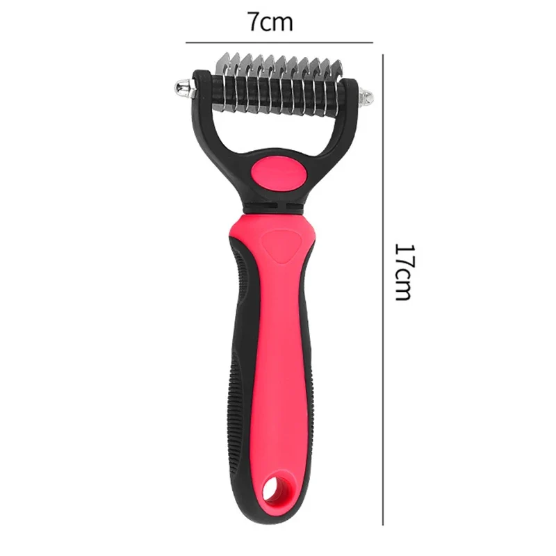 Pet Fur Knot Cutter Dog Hair Remover Comb Cat Grooming Shedding Tools Double Sided Brush Long Curly Hair Cleaner Pets Products