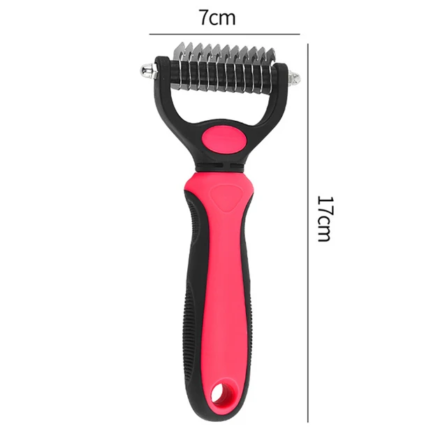 Dog Deshedding Brush Professional Pet Shedding Brush for Dogs Cats Fur Knot Cutter Double sided Pet Grooming Clean Comb