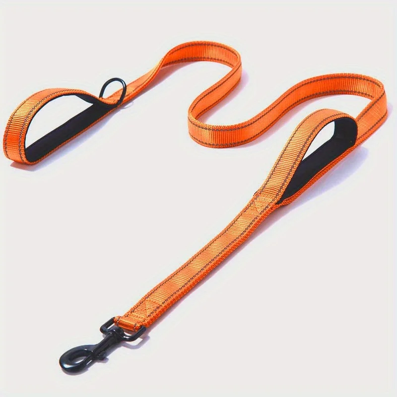Double Handle Dog Leash, Double-Sided Reflective Night Safety, Heavy Duty For And Extra Large And Me