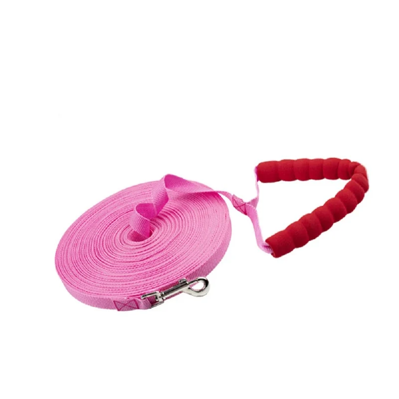 Long Nylon Leash with Comfortable Sponge Handle for Dogs Lanyard Outdoor Training Walk 1.8m 3m 6m 10m 15m 20m 30m 50m Dog Lead