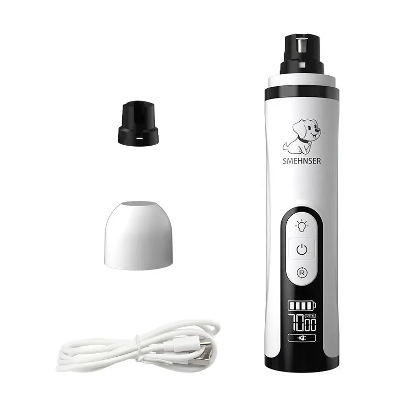 Electric Pet Nail Grinder With LED Light Cat Dogs Nail Clippers USB Rechargeable Paws Nail Cutter Pet Grooming Trimmer Supplies