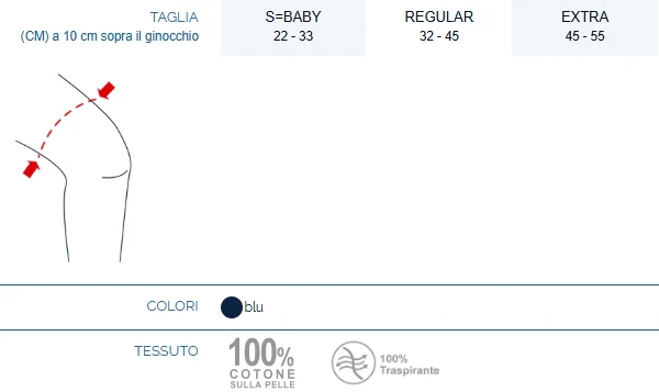 Pavis Ginocchiera Elastica Contenitiva Colore Blu Cod.020